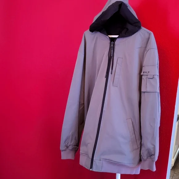 Mens Bylt Reversible More Light army Green And Black Jacket - Picture 1 of 6